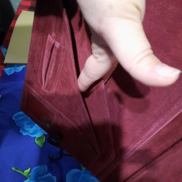 Vtg Amiet Notebook Holder Burgundy Eel Skin Hard Side Leather Inner Gorgeous - Picture 8 of 8